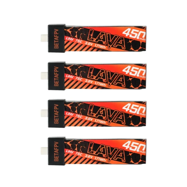 Batería BetaFPV LAVA 1S 450mAh 75C Battery (4PCS) - Imagen 2