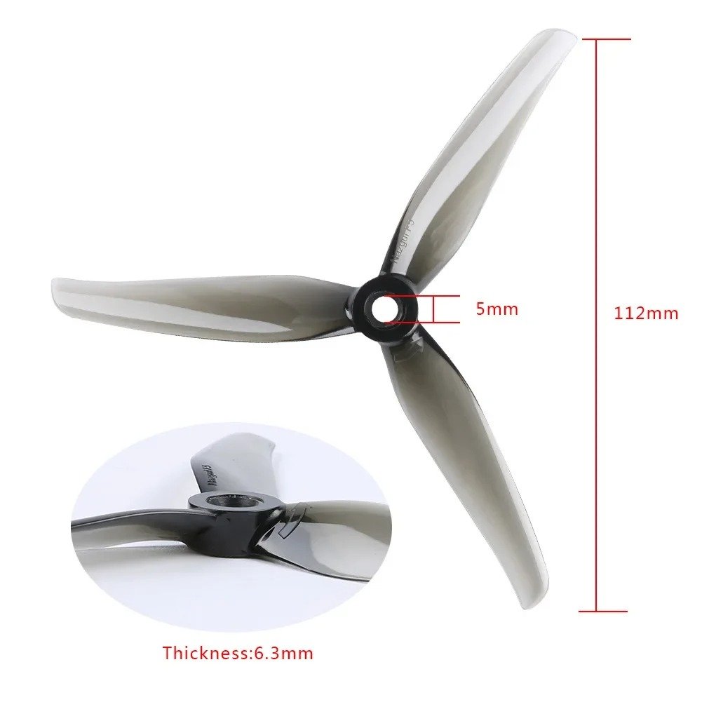 Hélice Nazgul R5 V2 Tri‑Blade Crystal Yellow 6 Nazgul R5 V2 Tri‑Blade Crystal Yellow hélices 5.1 pulgadas para drones FPV