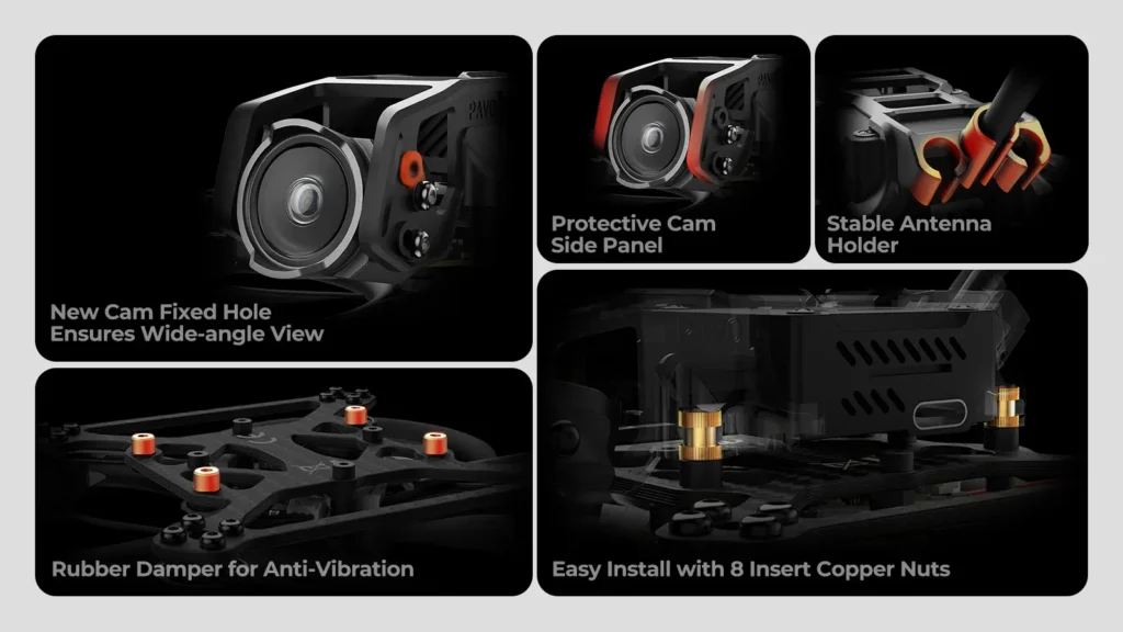 BetaFPV Pavo20 Pro O4 Pro PNP ELRS 2.4G 7 Accesorios del BetaFPV Pavo20 Pro O4 Pro PNP: 4 hélices Gemfan 2218, LED Strip COB, adaptador Type-C y cable de conexión de 4 pines.