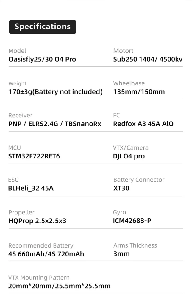 Sub250 Oasisfly30 3 Inches HD O4 Pro Freestyle Quadcopter – sub250 1