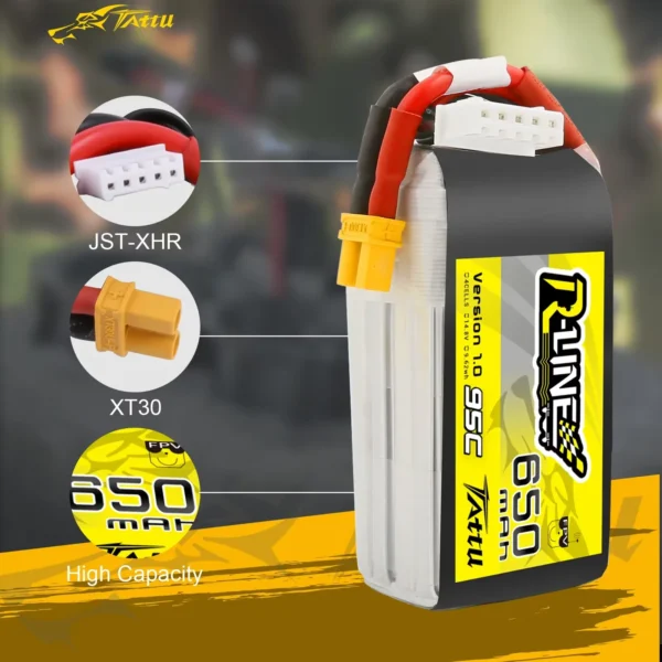 Batería LiPo TATTU R-Line 4s 650mAh 95C - Imagen 2