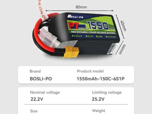 FPV Battery Boslipo P7 Version 1550mAh 150C 6S 2