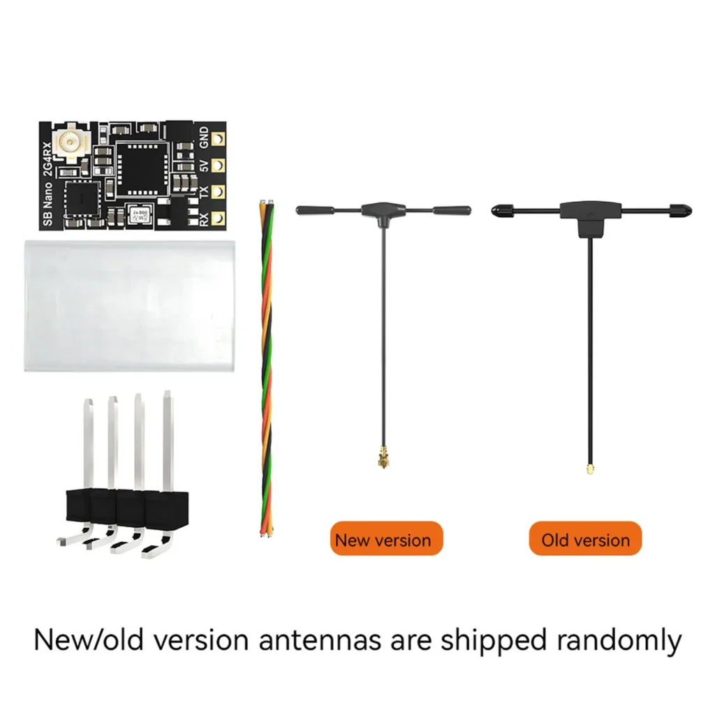 Receptor SpeedyBee Nano ELRS 2.4G 5 SpeedyBee Nano ELRS instalado en dron FPV ligero, ideal para carreras y long range.