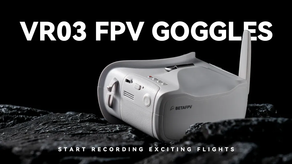 Gafas FPV Analógicas BetaFPV VR03 4 Gafas FPV BetaFPV VR03 con pantalla LCD de 4.3 pulgadas y antena 5.8G omnidireccional RP-SMA.