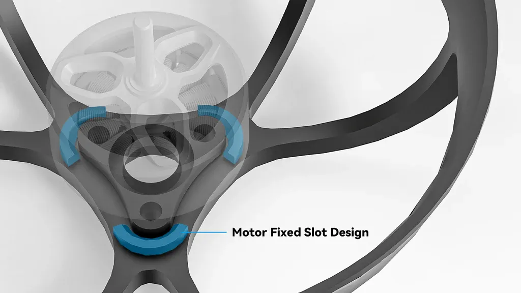 Frame BetaFPV Air75 Brushless Whoop 5 Frame Air75 Brushless Whoop color transparente montado en dron FPV