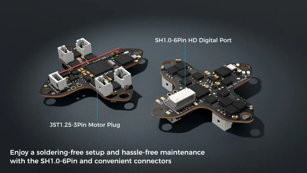 BetaFPV Matrix 1S Brushless Flight Controller 3IN1 con conectores JST1.25 y puerto SH1.0-6Pin