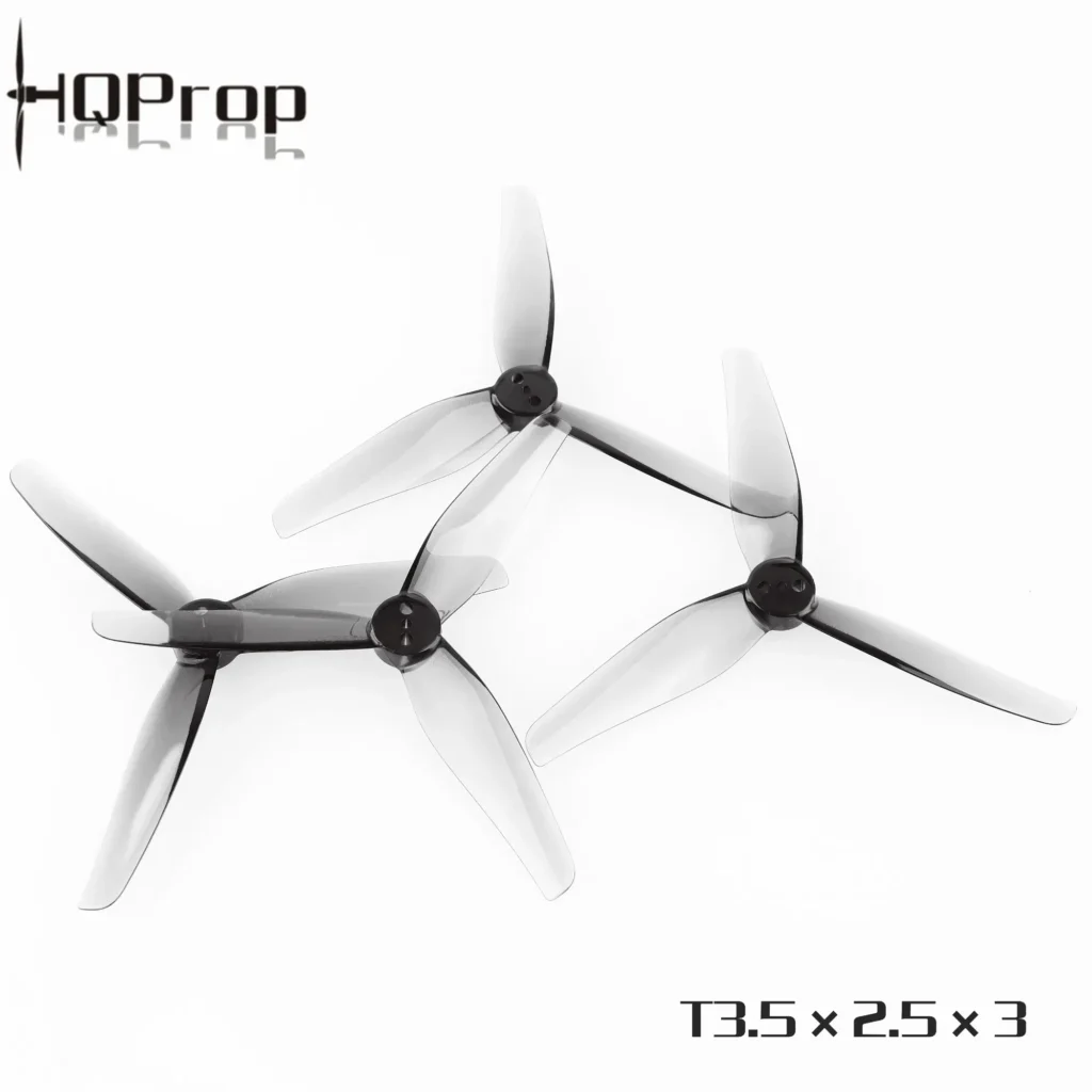 Hélices HQProp T3.5X2.5X3(2CW+2CCW)-Poly Carbonate 3 Hélices HQProp T3.5X2.5X3(2CW+2CCW)-Poly Carbonate en vista superior