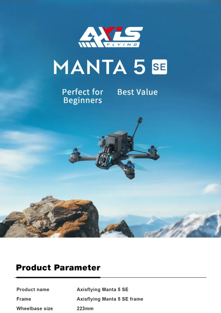 Axisflying Manta 5 SE Squashed X DJI O4 Lite ELRS 2.4G GPS 6 Axisflying Manta 5 SE Squashed X DJI O4 Lite volando sobre montañas