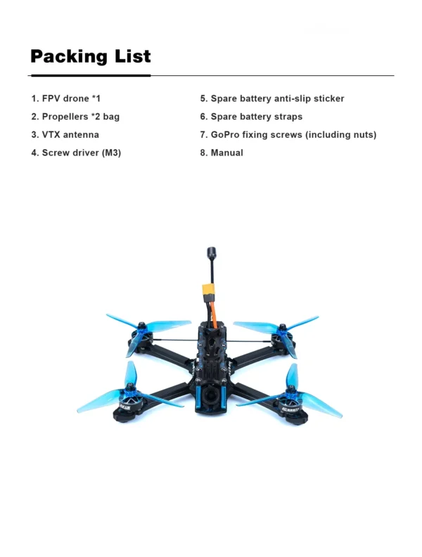 Axisflying Manta 5 SE Squashed X DJI O4 Lite ELRS 2.4G GPS - Imagen 3